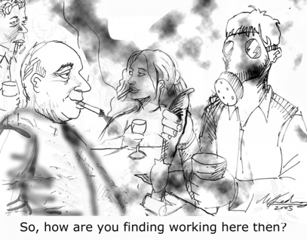 Smokefree pubs cartoon